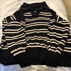 Striped Black and White Men's Sweater